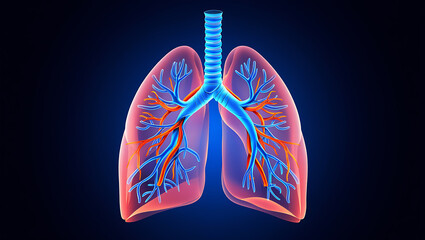 Human Lungs Bronchial Tree Anatomy Illustration respiratory