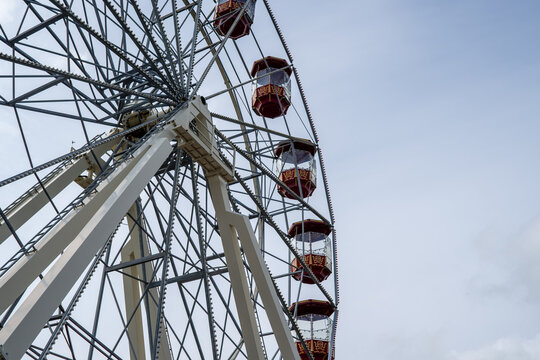 ferris wheel against blue sky
