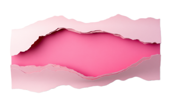 Pink blank cut out paper cardboar on transparent background, png