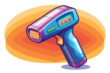 Vibrant Digital Thermometer Illustration An Artistic Take on Modern Healthcare Technology for Disease Prevention and Safety Measures