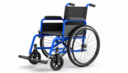 Fototapeta premium Modern blue wheelchair illustration isolated on white background for medical and healthcare usage