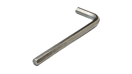  steel hex key isolated on transparent background