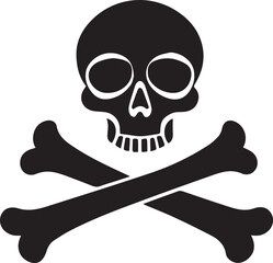 Skull and Crossbones Symbol – Vector Danger or Pirate Icon