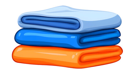 Colorful stacked blankets home digital illustration cozy environment top view warmth concept