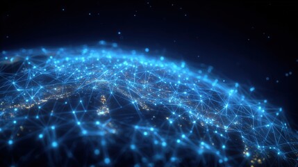 Global Network Connection with Abstract Points and Lines, Representing Connectivity and Technology