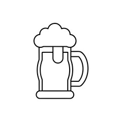 Beer Mug Icon Line Art on Transparent Background