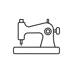 Simple Sewing Machine Line Art Icon on transparent background