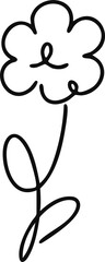 봄 꽃 심플 라인드로잉 아이콘(spring flower simple line drawing sticker icon)