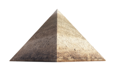 Pyramid architecture building on transparent background, png