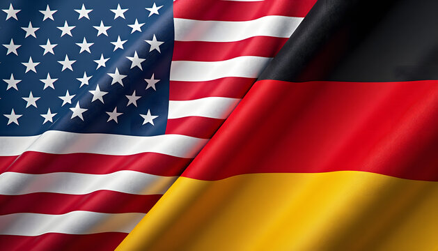The American and German flags beautifully displayed, representing their alliance and bond. - Powered by Adobe