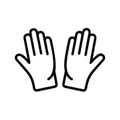 Obraz premium Pair of minimalist outline gloves on white background 