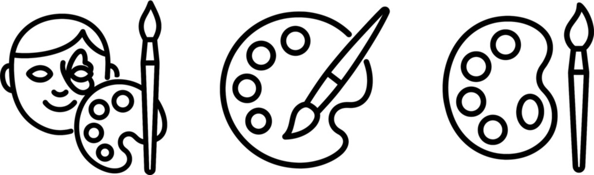 Face painting palette outline vector