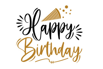 Happy birthday elegant lettering greeting
