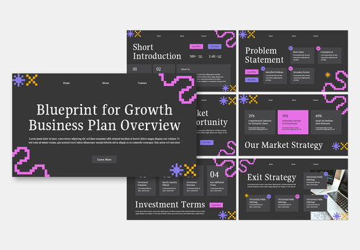 Black Pixel Modern Business Plan Presentation