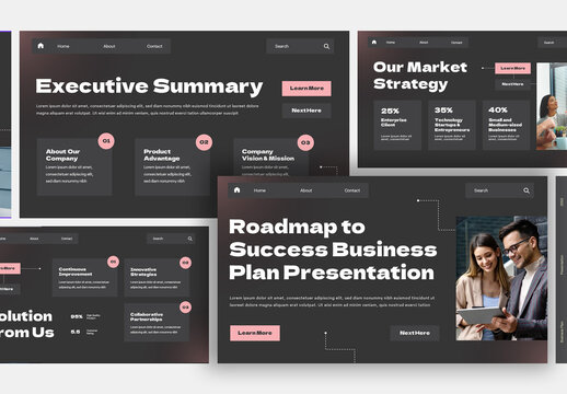 Black and Pink Gradient Business Plan Presentation
