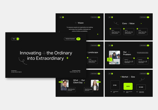 Black Modern Pitch Deck Presentation