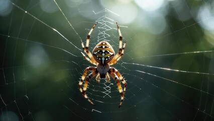 Spider in intricate web