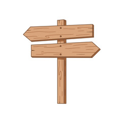 Wooden Signpost with Two Arrows
