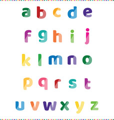 Colorful small letter alphabet design template