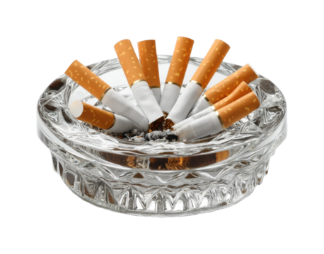 Cigarette disposal action urban of ashtray environment view isolated on transparent background, png