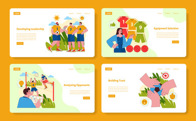 Teamwork and Strategy in Sports Vector Illustration Set