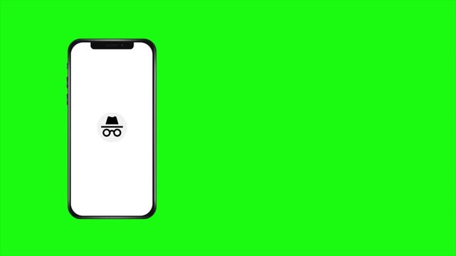 Smartphone Incognito Mode Animation Green Screen