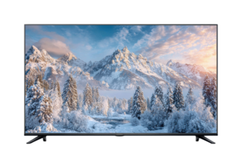 Winter landscape with snowy mountains and a river scenic nature view calm environment isolated on transparent background, png