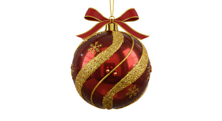 Holiday Ornament: A Festive Holiday Ornament, capturing the season's spirit with its brilliant red and gold design and festive charm. 