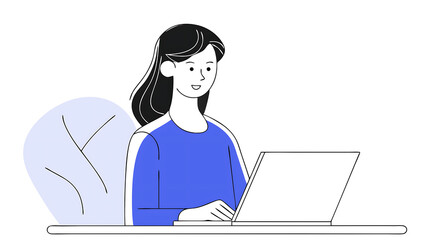 professional it specialist latin hispanic business lady working on laptop pc sitting at desk in modern office space. middle eastern indian woman using computer technology app for work online. vertical