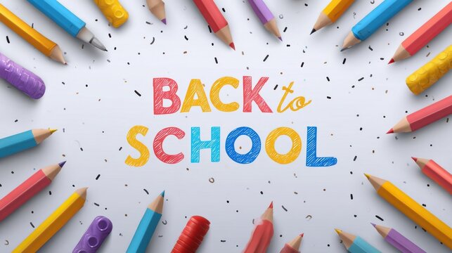 Elegant photo of back to school vector poster set. Back to school text in art board background with educational creativity supplies for education sale promotion ads collection.