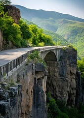 62. A bridge road over a river gorge