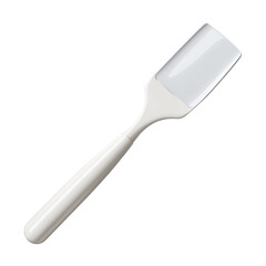 Fototapeta premium Durable white silicone spatula with ergonomic handle, ideal for mixing, scraping, or spreading in baking and cooking. 