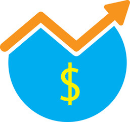 
price, rate, profit increase and decrease icon, set of cost symbol dollar, 