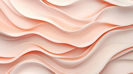 Cozy stylized silk stream in seamless pattern, soft curves and muted warmth