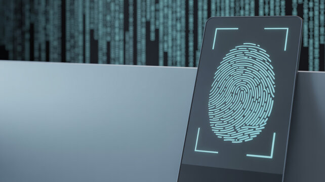 Riconoscimento biometrico su sfondo dati