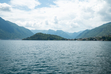 View of Lake Como Italy in the city of Tremezzo