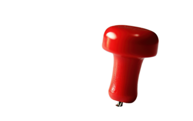 Red push pin on transparent background, png