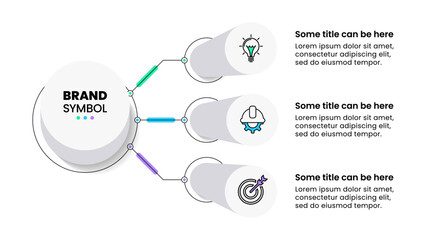 Infographic template. Columns with icons and 3 steps