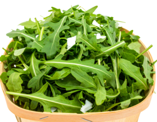 Green Rocket Salad Leaves Stacked Cut Out