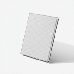 A 3d mockup of an a4 hardcover book with a fabric cover shown in a closed position with the cover facing the viewer and a soft shadow cast on a plain background book mockup Ultra realistic Photor