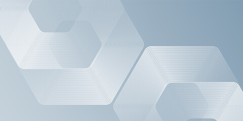Modern hexagon lines on gray background. Geometric stripe line illustration