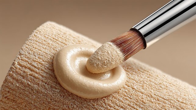 Silicone pad applies foundation smoothly on textured skin cylinder for makeup application - Powered by Adobe