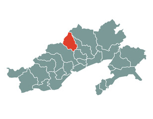 Shi Yomi district highlighted on Arunachal Pradesh state of India