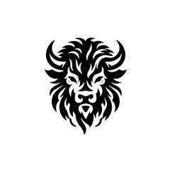 Obraz premium Powerful buffalo head illustration isolated on white background