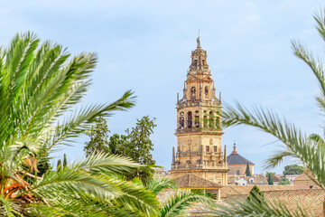 Bell tower of the Mezquita-Cathedral of Cordoba in Spain.