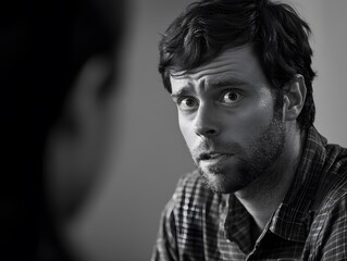 Fototapeta premium 171. A manager with a focused look during evaluation