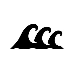 Fototapeta premium Three black stylized wave symbols, ocean currents, nautical, or water themed graphics