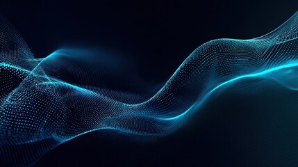 Fototapeta premium 3D Grid Wave of Glowing Technology 