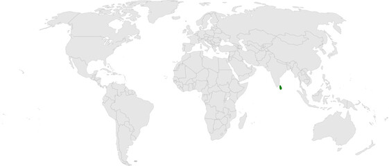 Obraz premium Sri Lanka map vector in light gray with green highlight