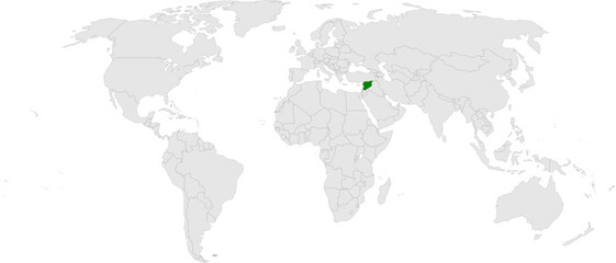 Naklejka premium Syria map vector in light gray with green highlight